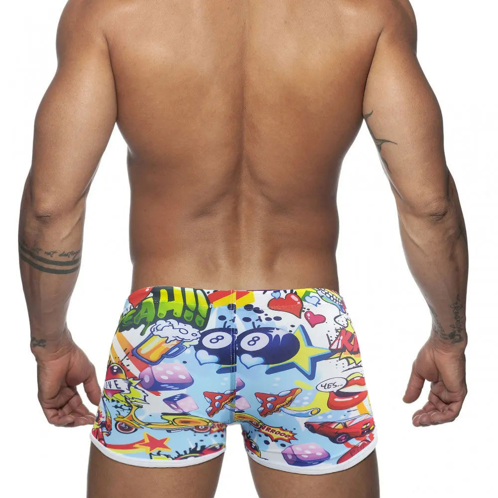 Mens Quick Dry Cartoon Swim Shorts