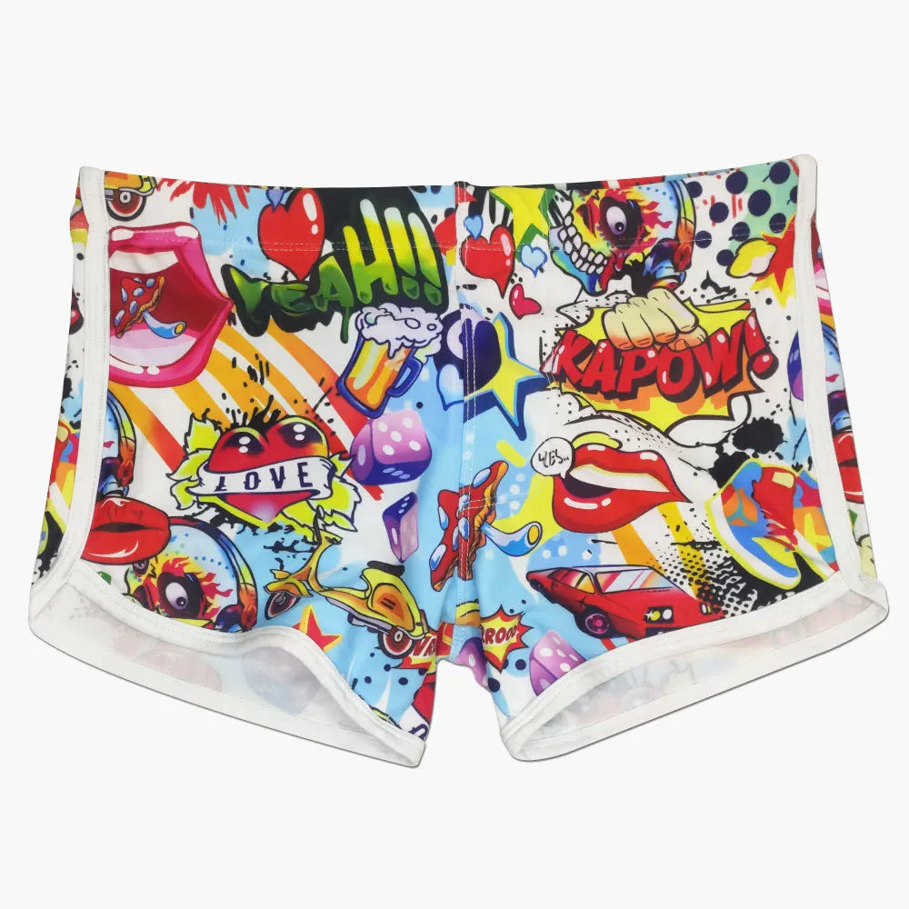 Mens Quick Dry Cartoon Swim Shorts