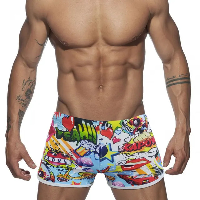 Mens Quick Dry Cartoon Swim Shorts