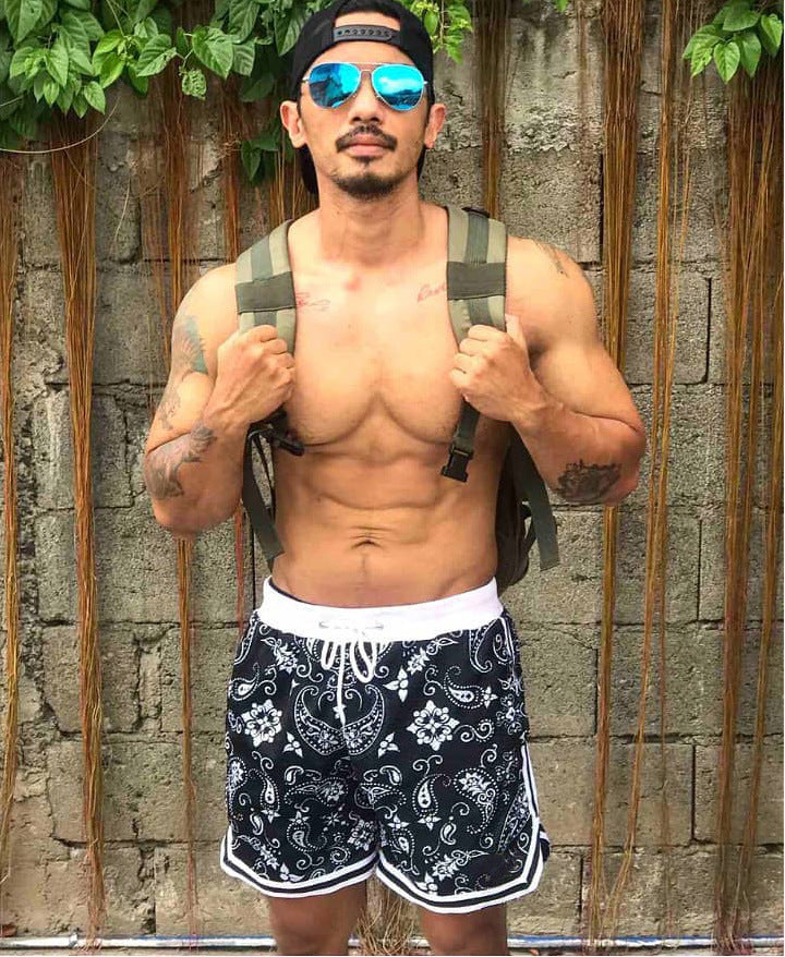 Cashew Paisley Print Camouflage Sports Shorts