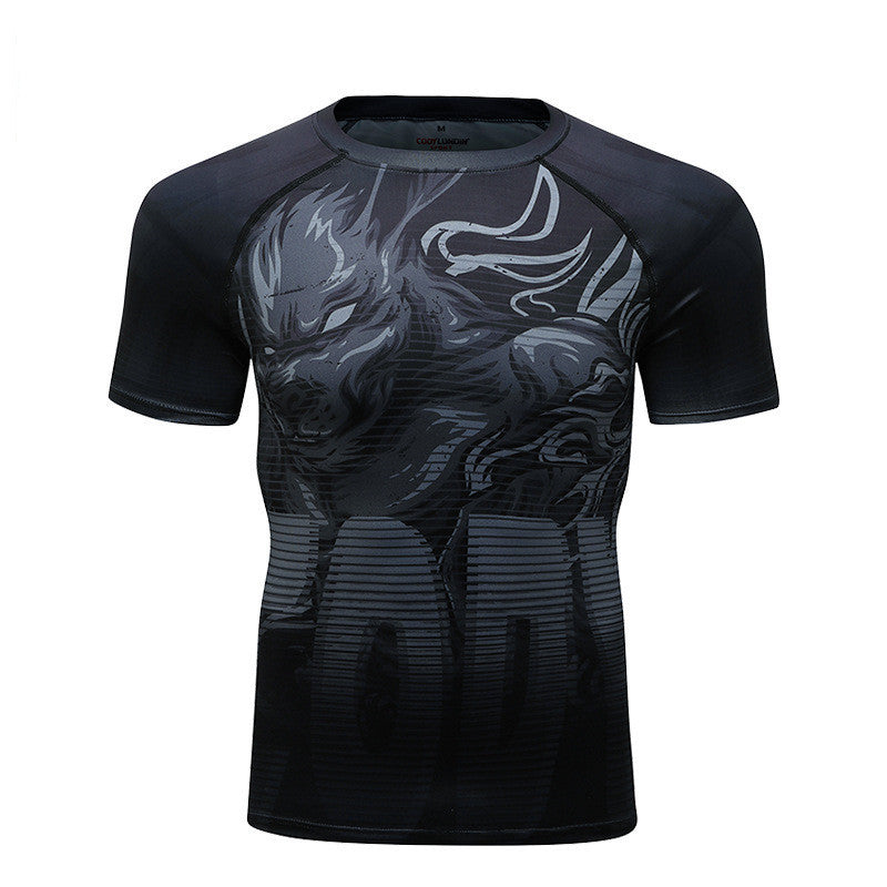 Men's Graphic Print Compression Workout Shirts