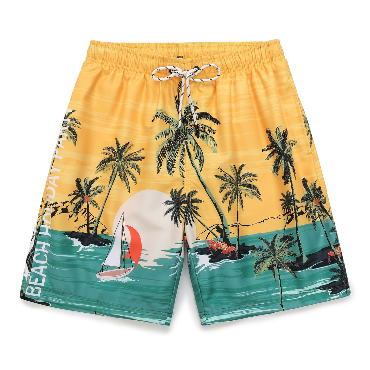 Coconut Paradise Pattern Beach Shorts