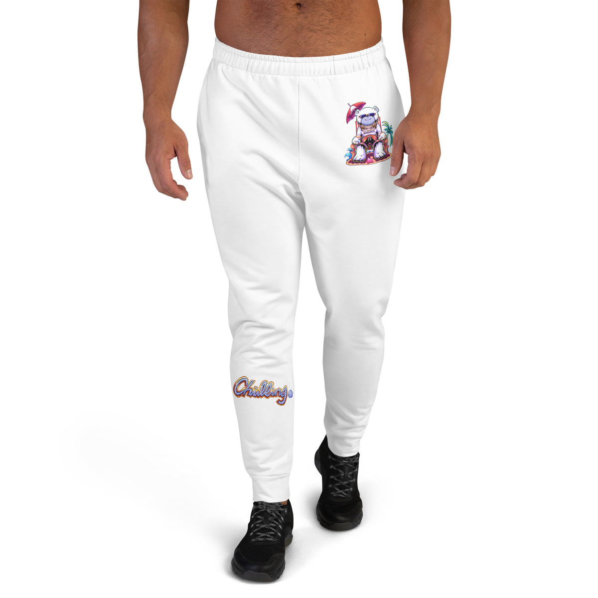 Tropical Chilling Joggers - White, Men's Fit