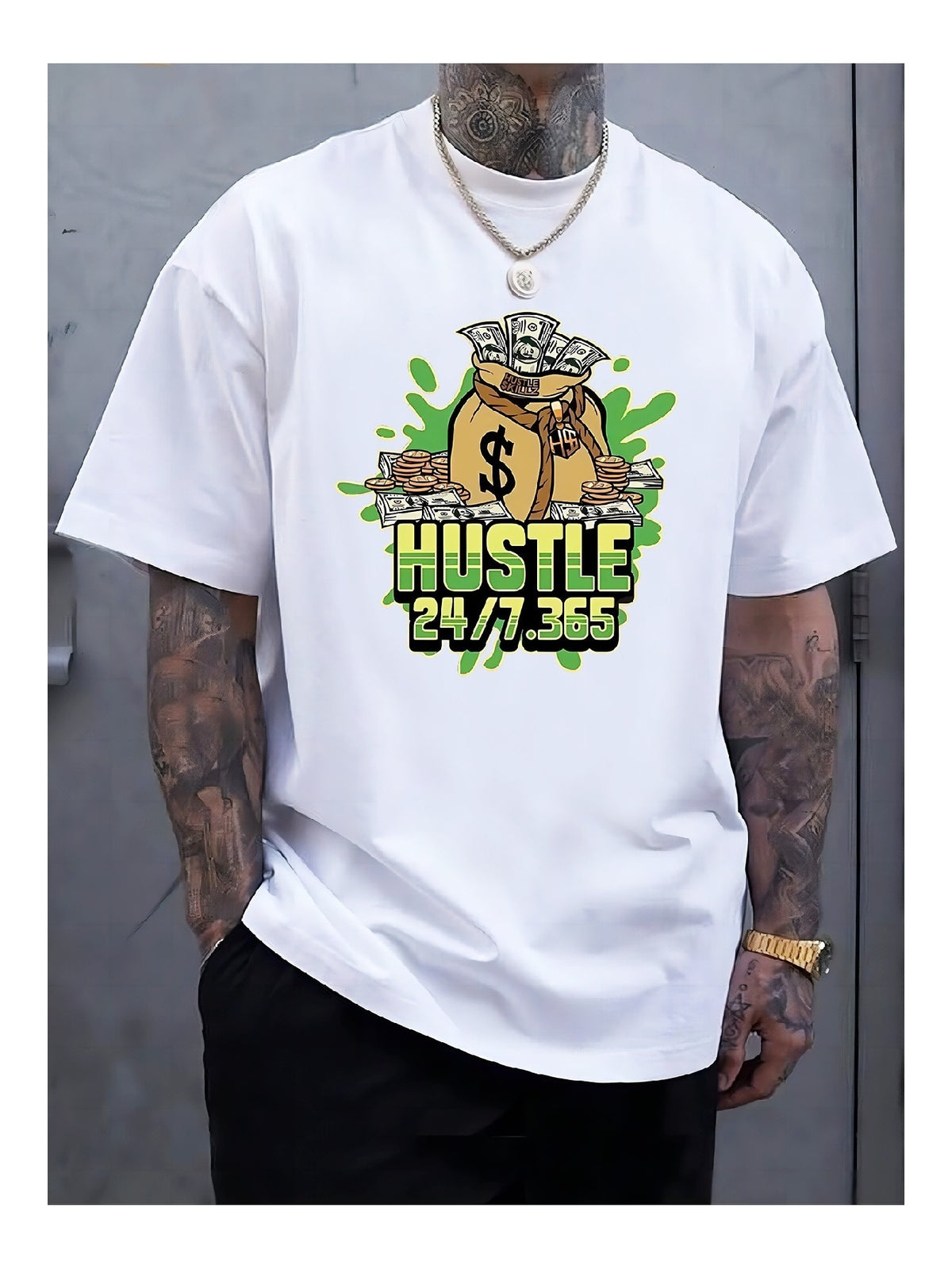 Hustle 24/7 365 White Tee
