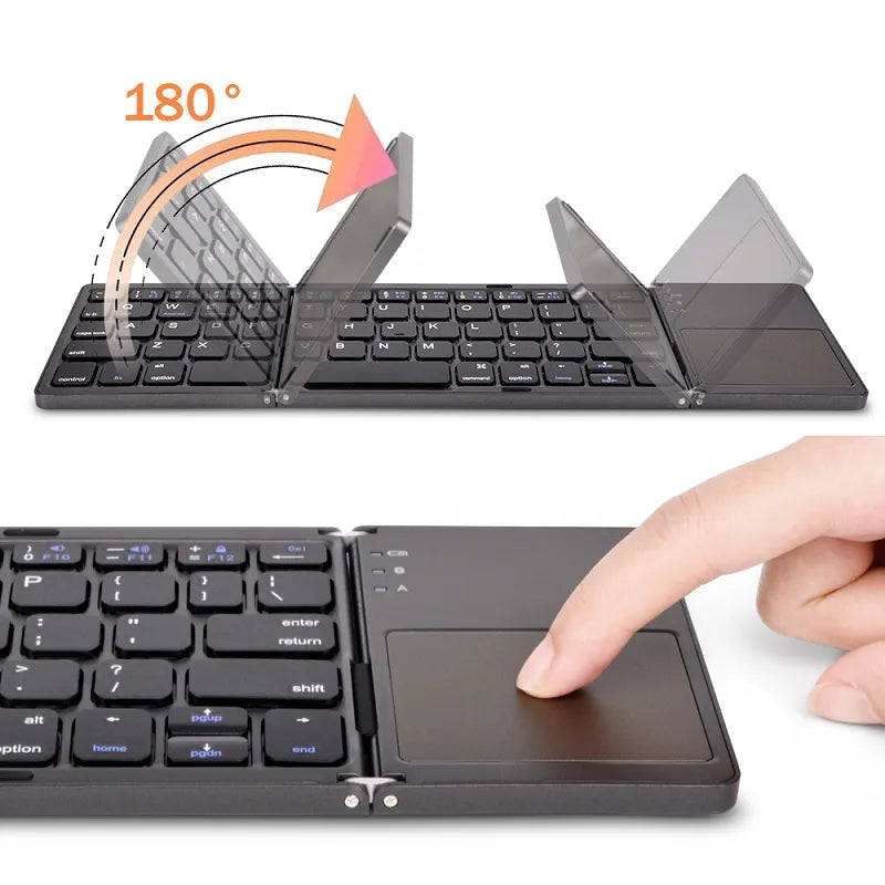 Multi-Compatible Mini Wireless Folding Bluetooth Keyboard [Model B033 includes Touchpad]