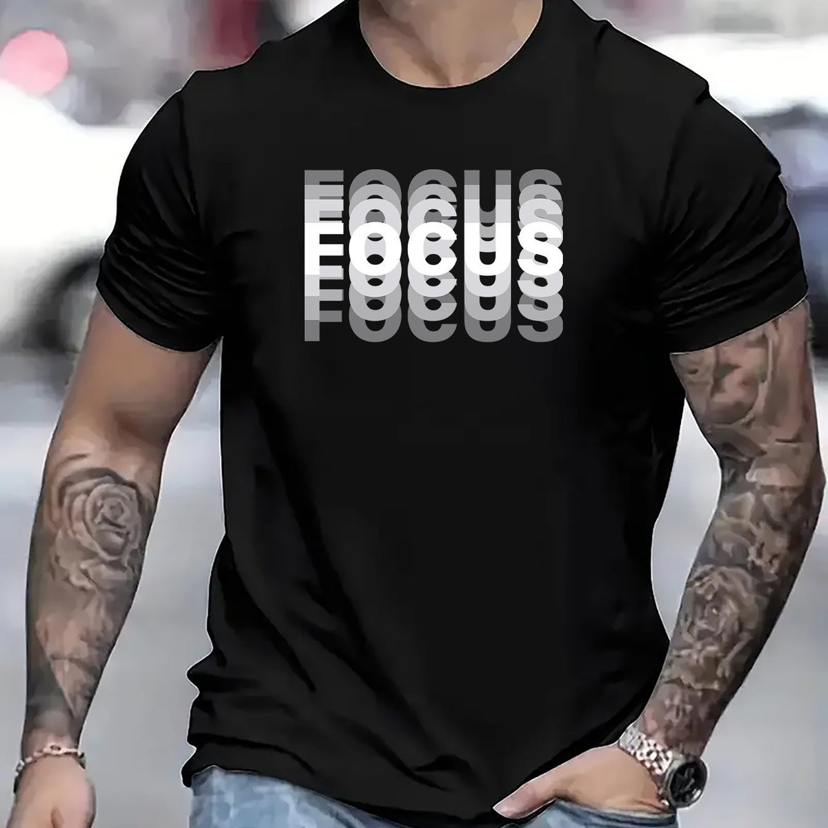 Men's Focus Graphic Print Sports Tee