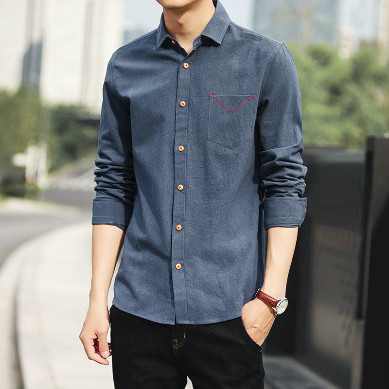 Casual Lapel Pocket Design Button Up Shirt