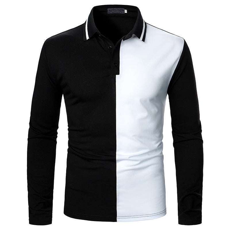 Men's Polo Two-Color Stitching Shirt