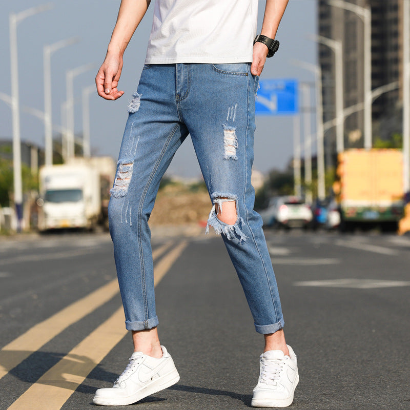 Men's Ripped Slim-fit Jeans