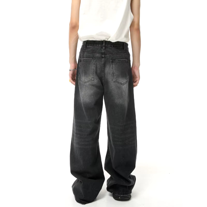 Men's Retro Y2K High Street Wide Leg Loose Denim Pants 