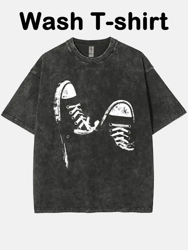 Men's Washed Vintage Sneakers T-Shirt