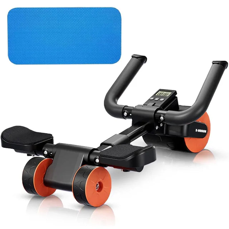 Tri-Wheel AB Roller with Elbow Support and Automatic Timer Rebound 