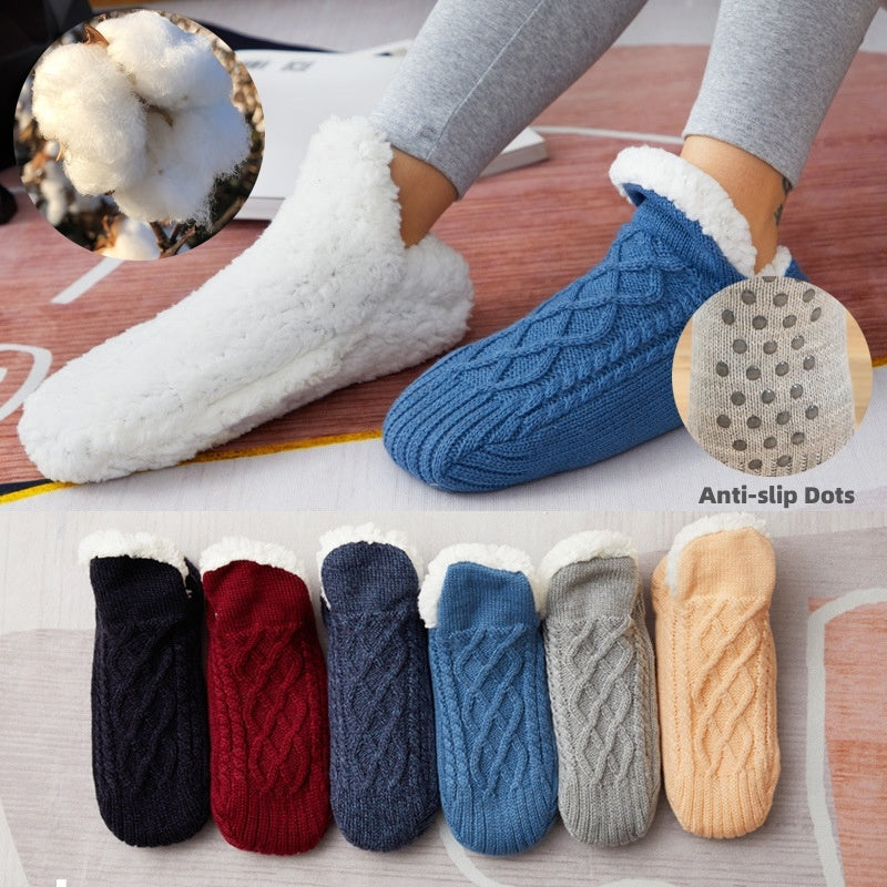 Non-Slip Textured Woolen Sock Slippers