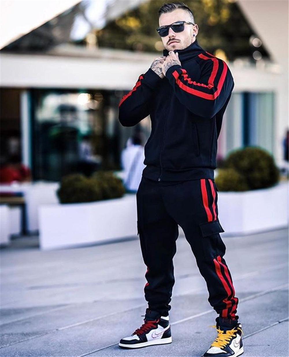 Men's Side Stripe Activewear Sports Suit Set