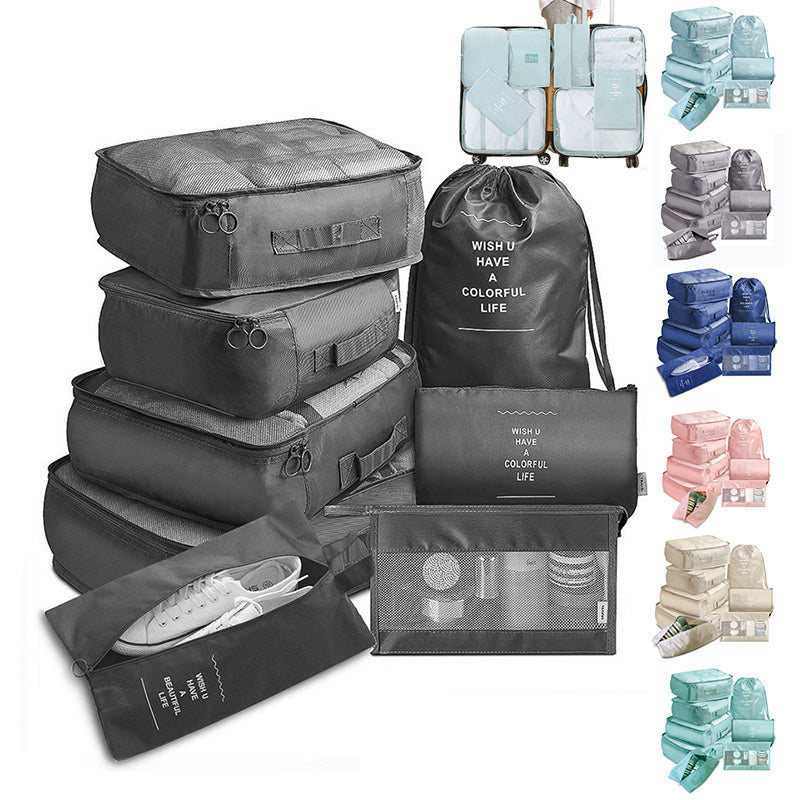 8-Piece Luggage Divider Travel Bag And Packing Cubes Set