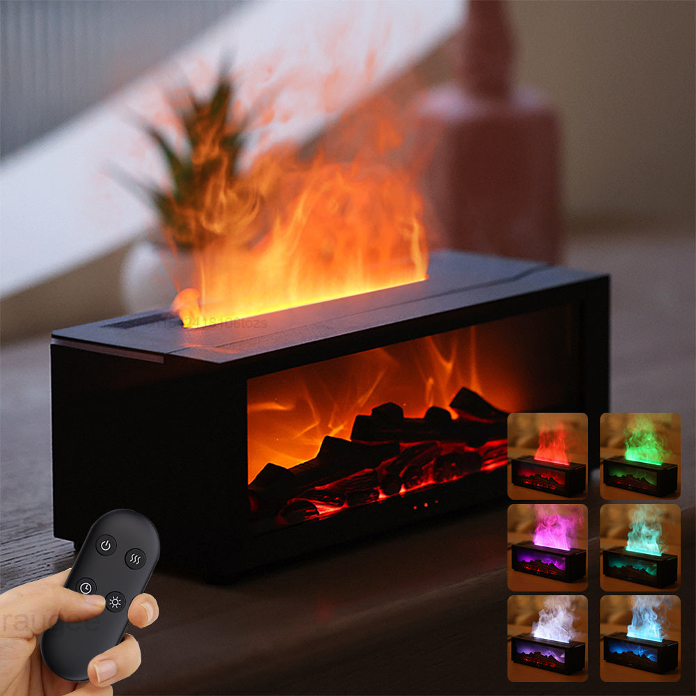 3D Imitation Fireplace Colorful Aromatherapy Essential Oil Fog Diffuser