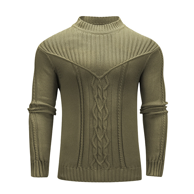 Men's Jacquard Crew Neck Sweater