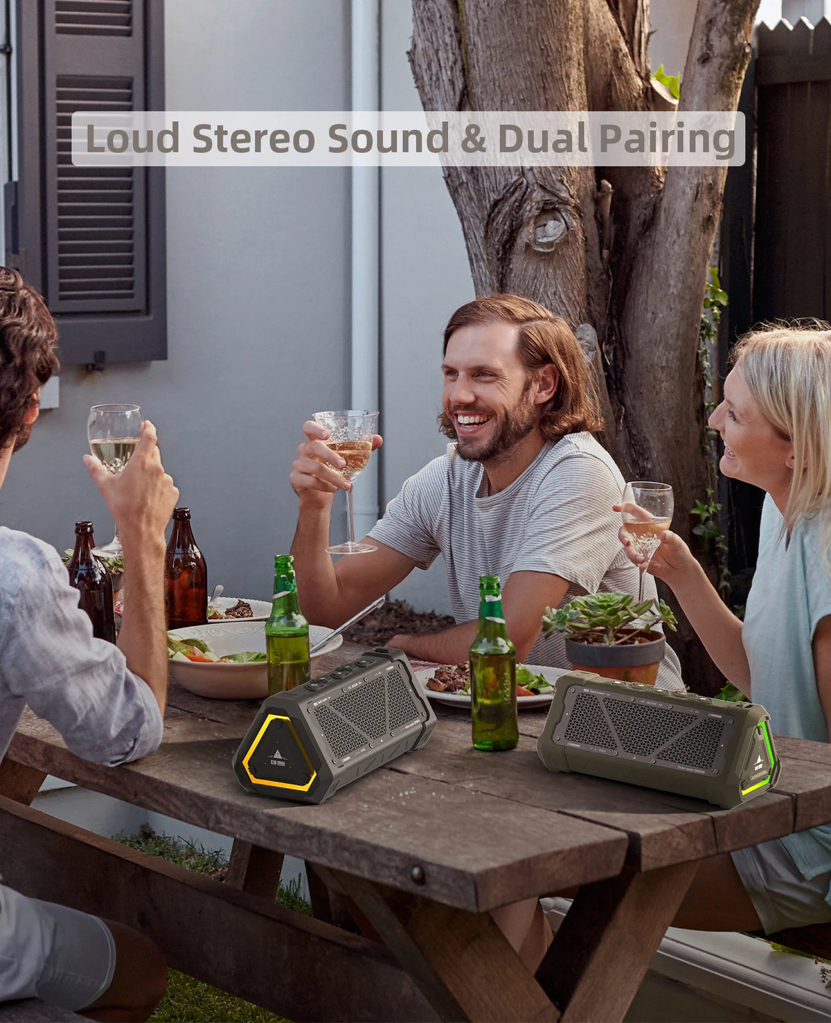 Powerful P3 Outdoor Bluetooth Speaker - 40W Stereo Sound, IPX7 Waterproof, Bluetooth 5.3, Micro SD Card & RGB Light