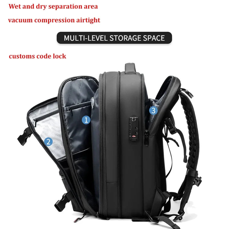 17 Inch Large Capacity Code Lock Laptop Travel Backpack 