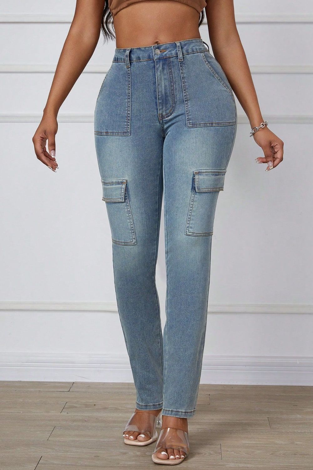 Skinny Cargo Pocket Jeans