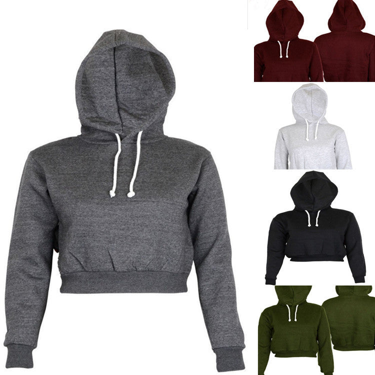 Basic Pullover Cropped Hoodie