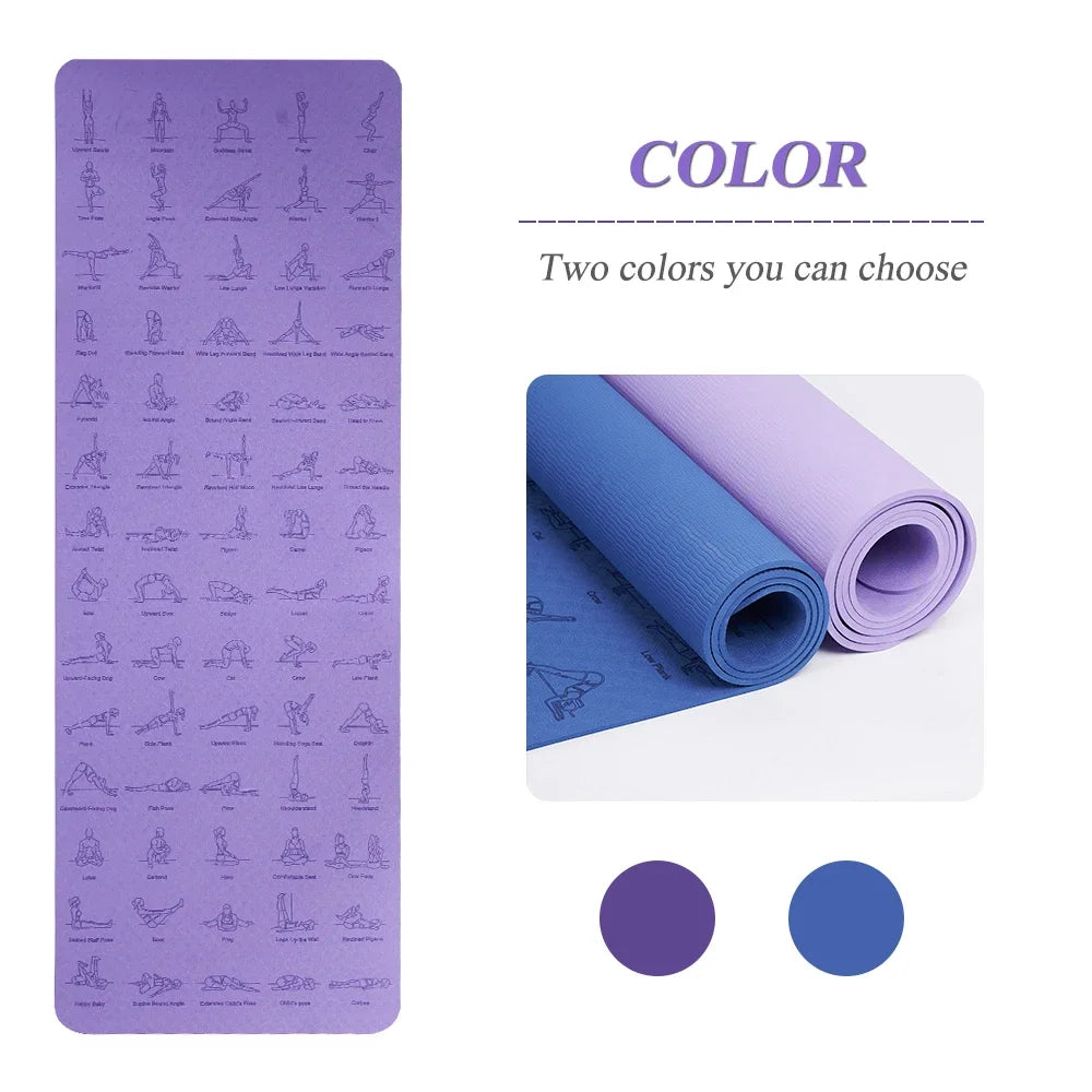 TPE Foam Anti-Skid Fitness Yoga Poses Mat 