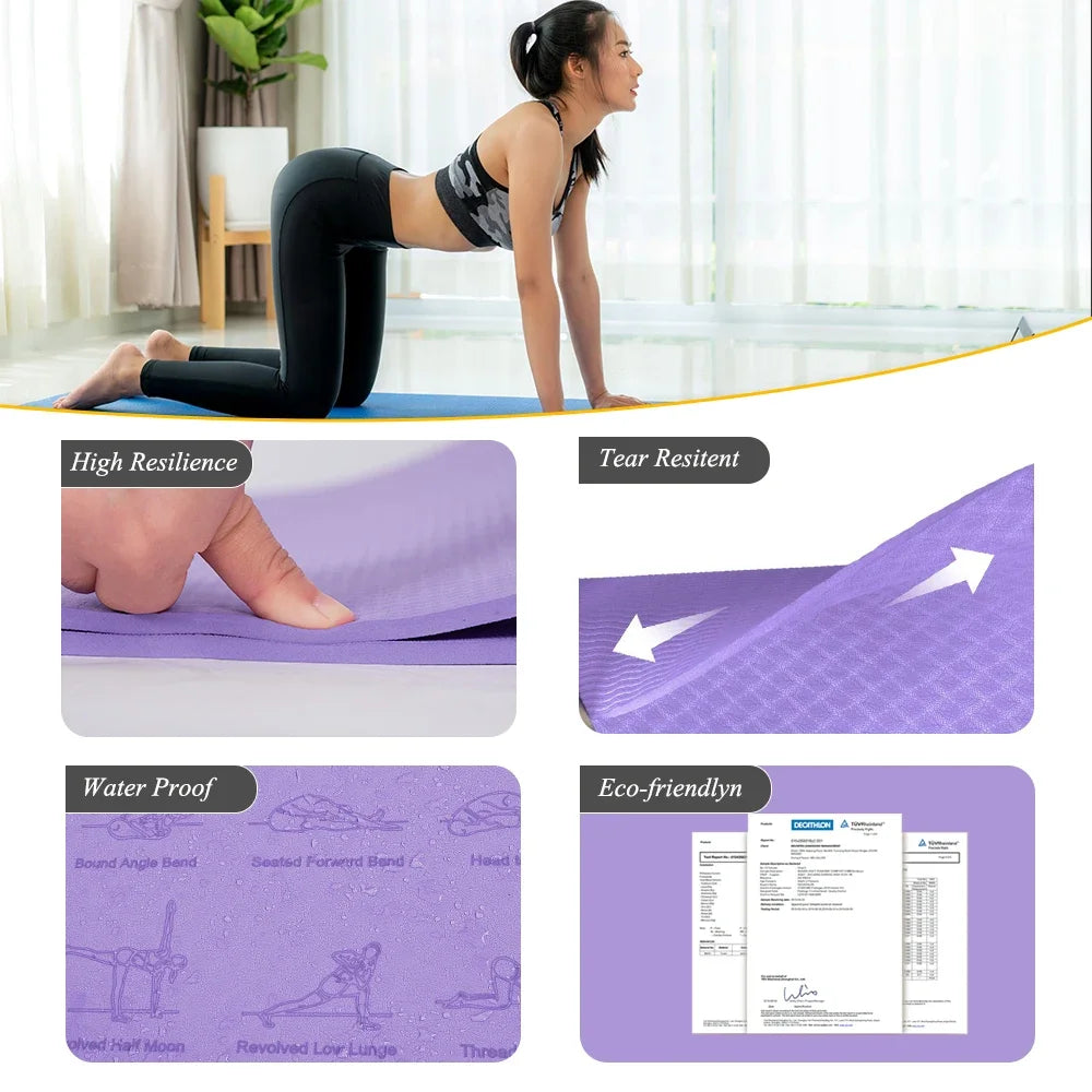 TPE Foam Anti-Skid Fitness Yoga Poses Mat 