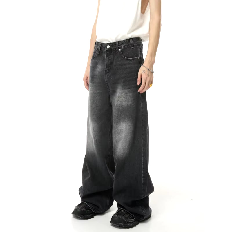 Men's Retro Y2K High Street Wide Leg Loose Denim Pants 