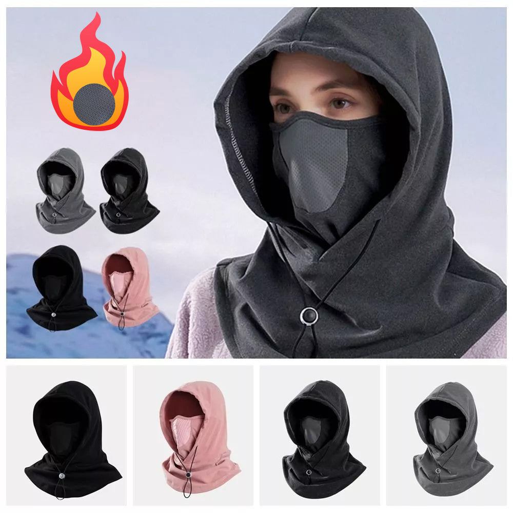 Hooded Thermal Fleece Ski Face Mask Neck Warmer