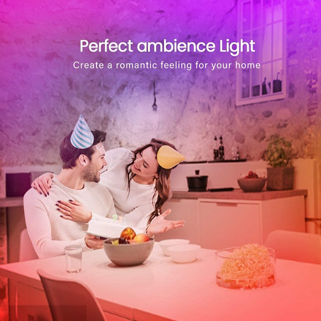 "Colorful 50 FT Bluetooth LED Strip Lights with Music Sync and Remote Control"