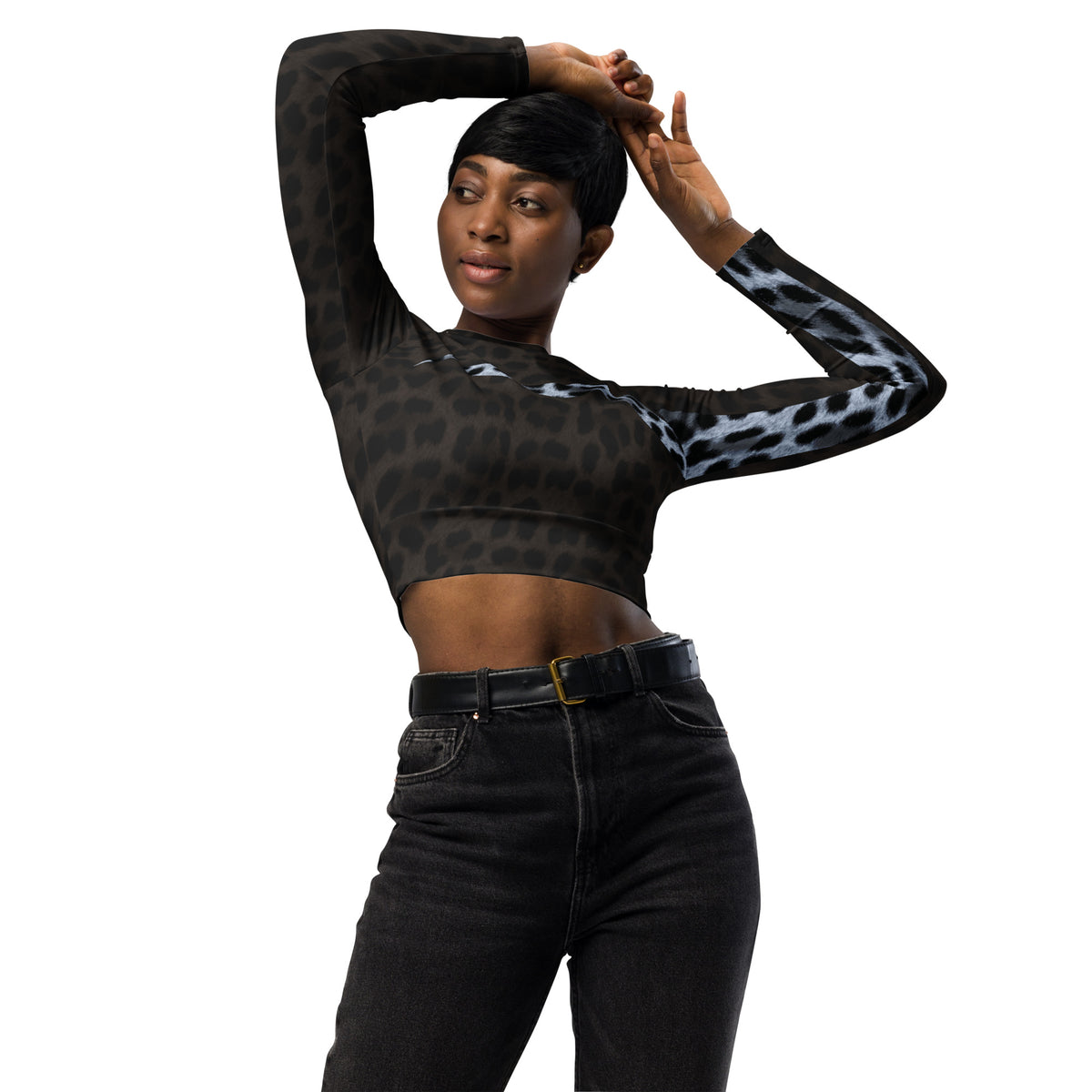 The Leopard Lady Crop Top - Snow Leopard