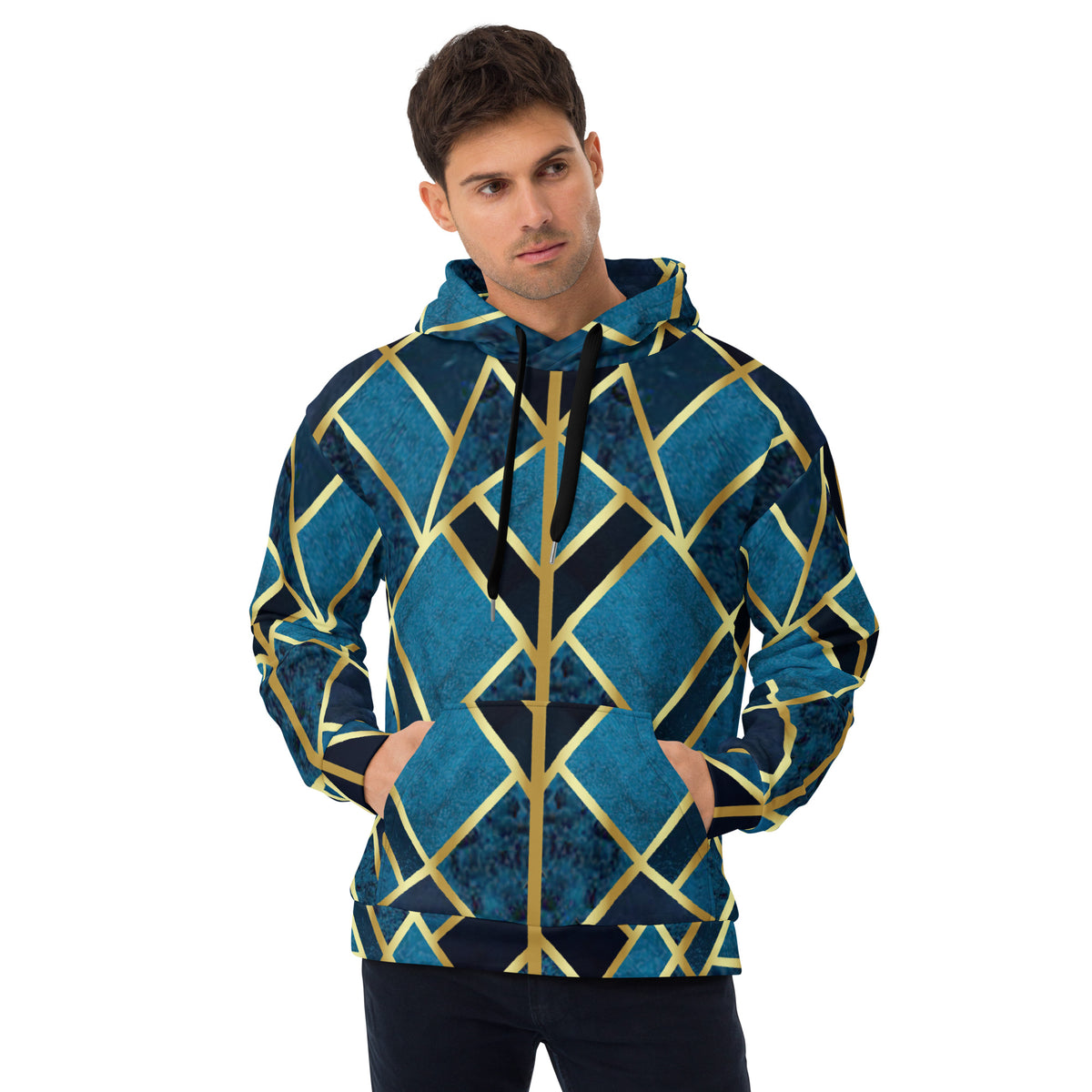 The 1920's Deco Art Hoodie - Aqua Blue