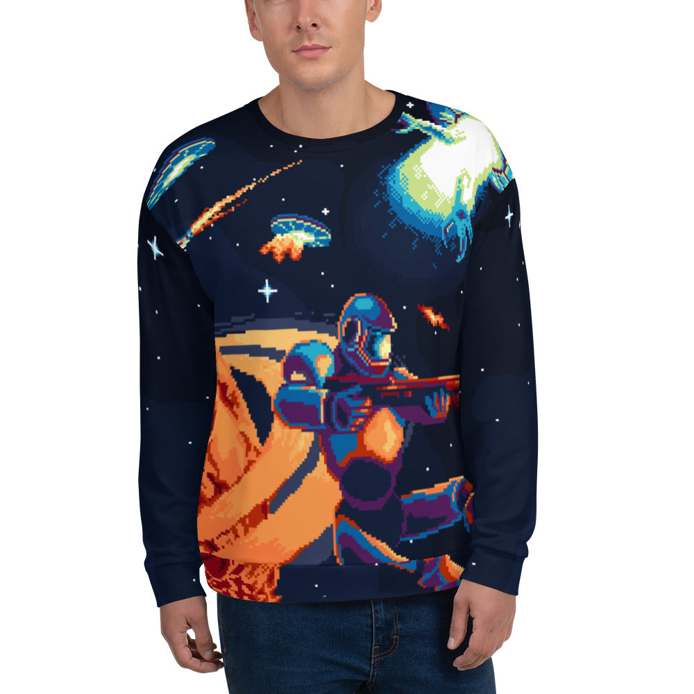 Gamer's Pixelverse Sweatshirt - Space Blue