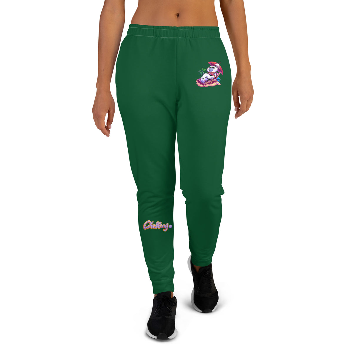 Tropical Chilling Joggers - Dark Green, Women's Fit