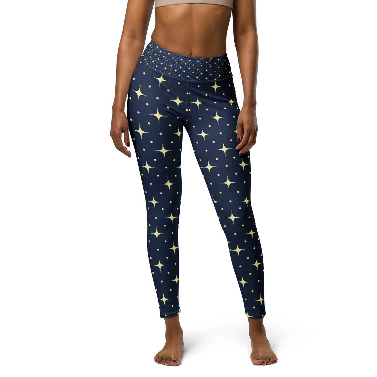 Star Lit High-Waisted Leggings - Gold/Navy