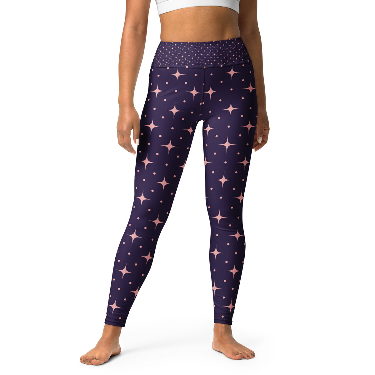 Star Lit High-Waisted Leggings - Pink/Purple