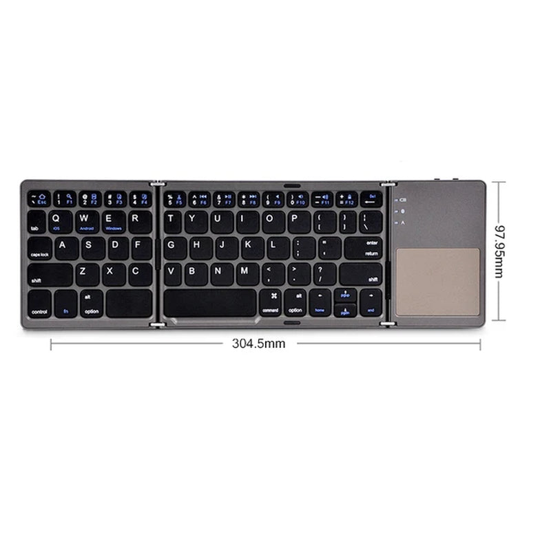 Multi-Compatible Mini Wireless Folding Bluetooth Keyboard [Model B033 includes Touchpad]