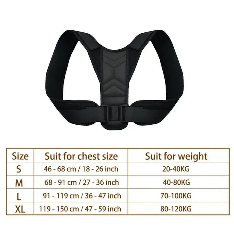 Adjustable Upper Back and Shoulder Posture Corrector Belt 