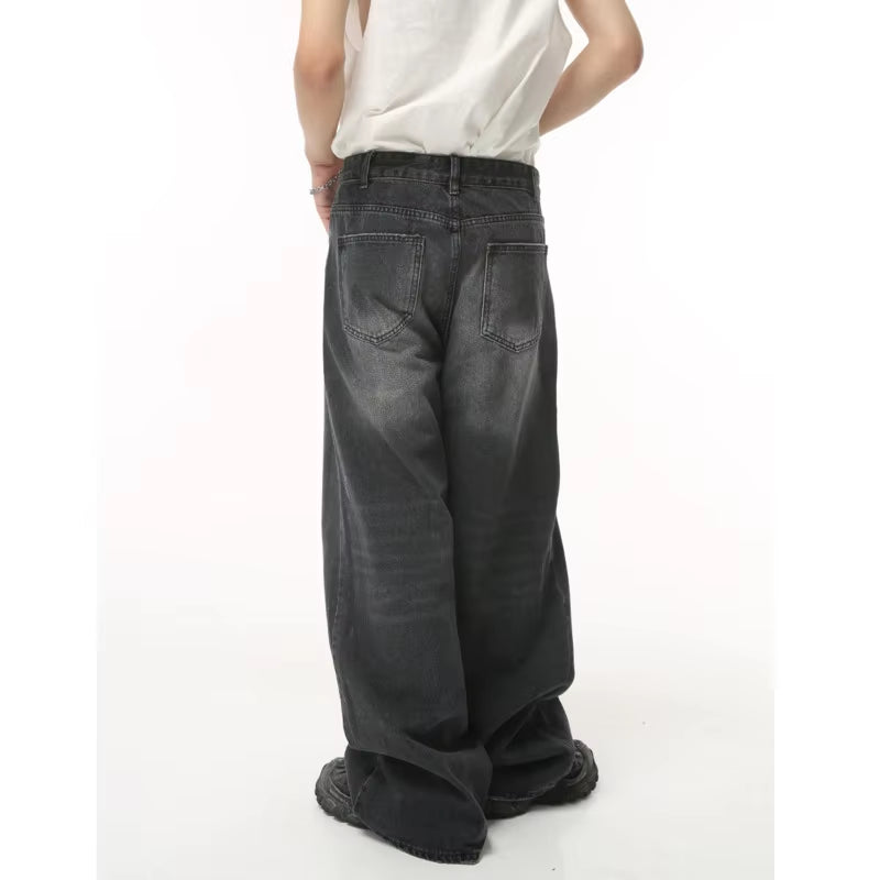 Men's Retro Y2K High Street Wide Leg Loose Denim Pants 