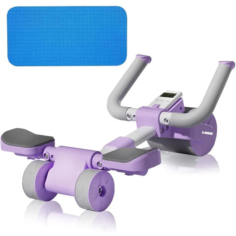 Tri-Wheel AB Roller with Elbow Support and Automatic Timer Rebound 