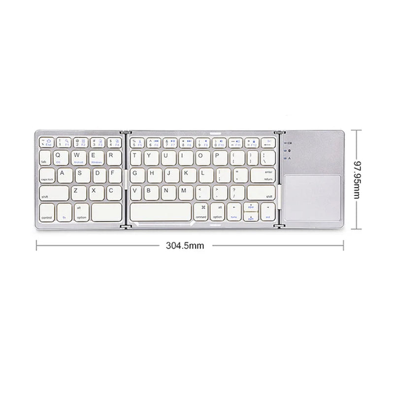 Multi-Compatible Mini Wireless Folding Bluetooth Keyboard [Model B033 includes Touchpad]