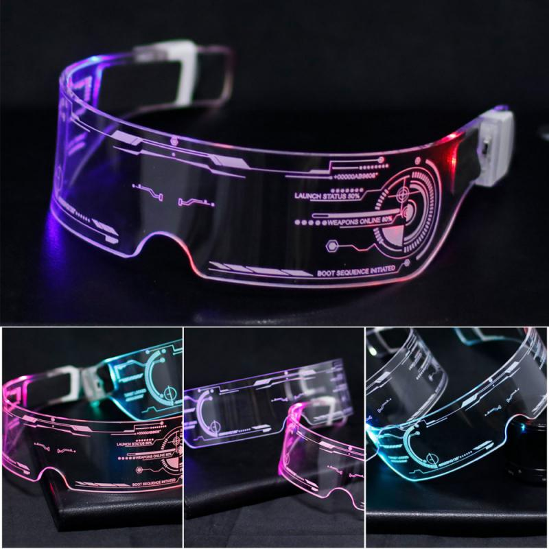 7 Colors Cyberpunk LED Luminous Goggle Glasses