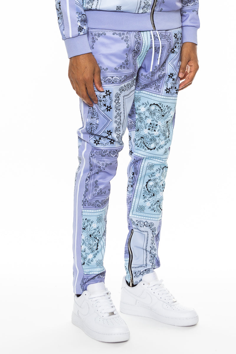 Pastel Icy Blue Paisley Pants