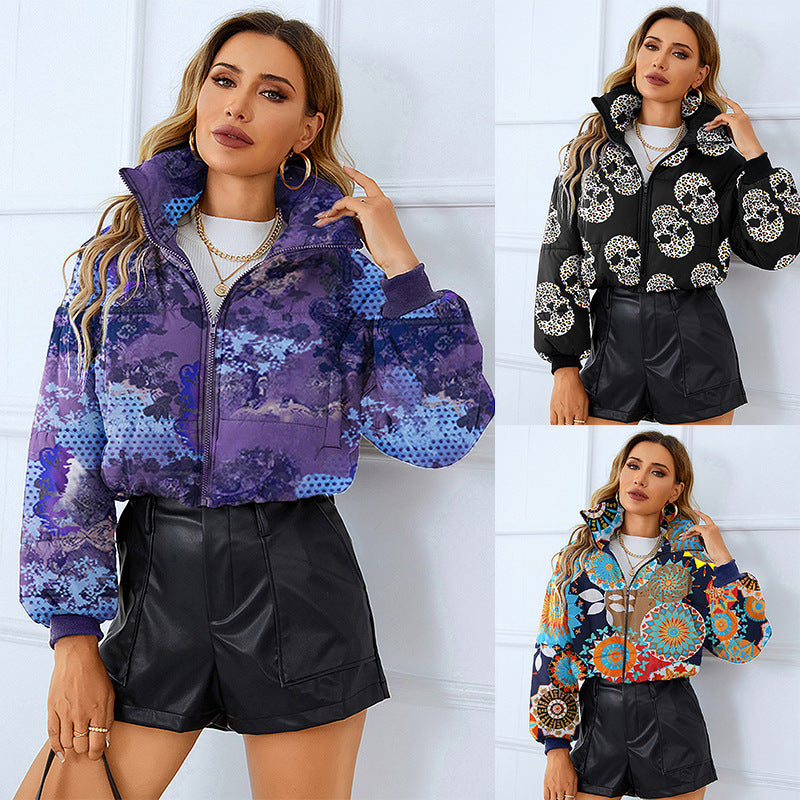 Fashion Print Short Jackets