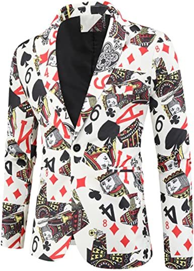 Single Row Collar One-Button Poker Fashion Suit Jacket