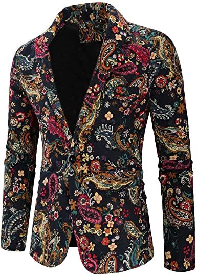 Men's Slim Fit Single Button Fashion Suit Jacket