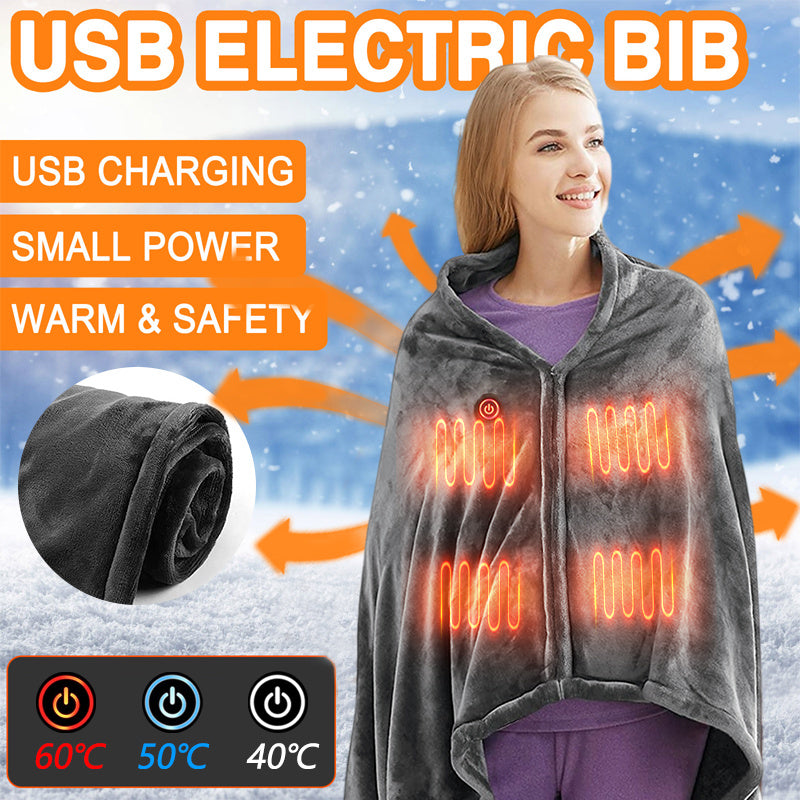 Plush Flannel USB Heated Throw Blanket Cold Body Warmer