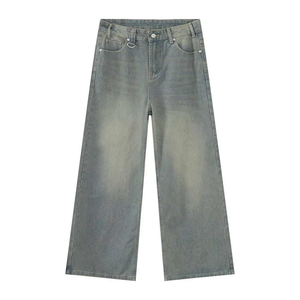 Men's Retro Y2K High Street Wide Leg Loose Denim Pants 