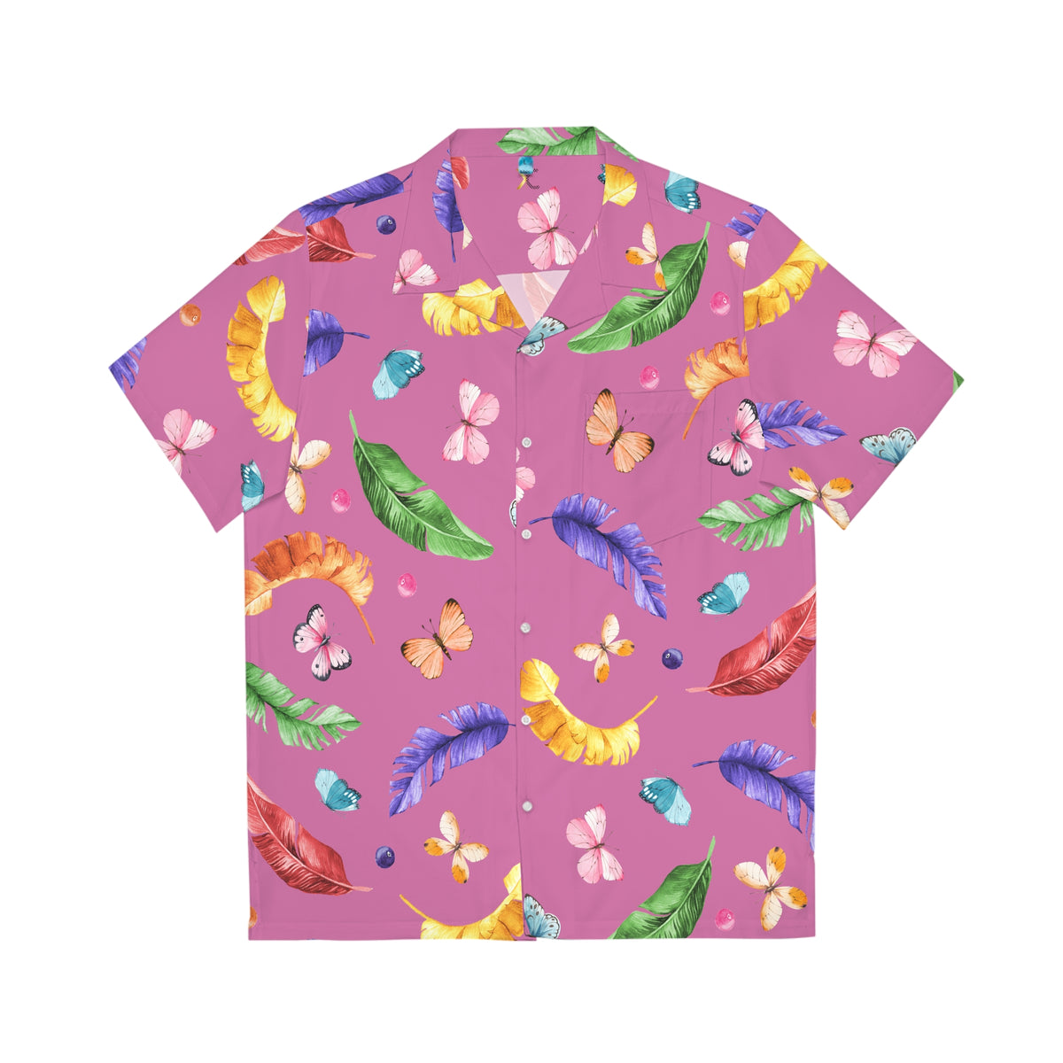 The Tropical Butterfly Button Up - Tropical Pink