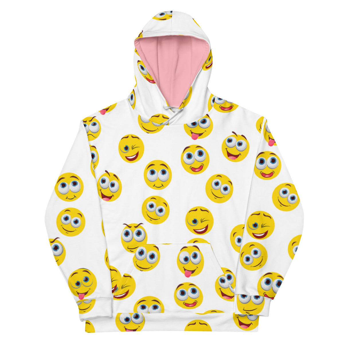 The Joy All Over Me Hoodie - White w/ Pink Inside Hood